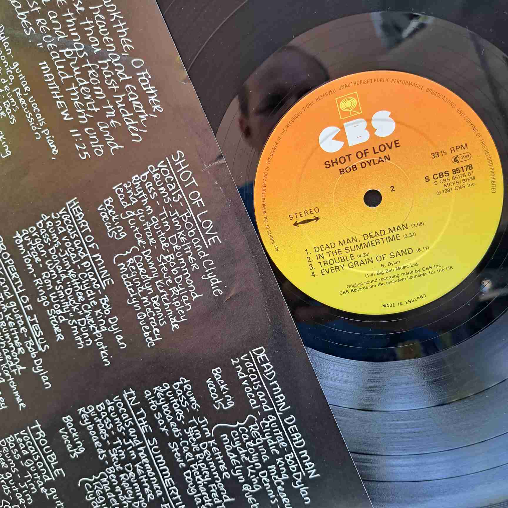 Bob Dylan – Shot Of Love - Disc VINIL LP VG+ UK - imagine 2