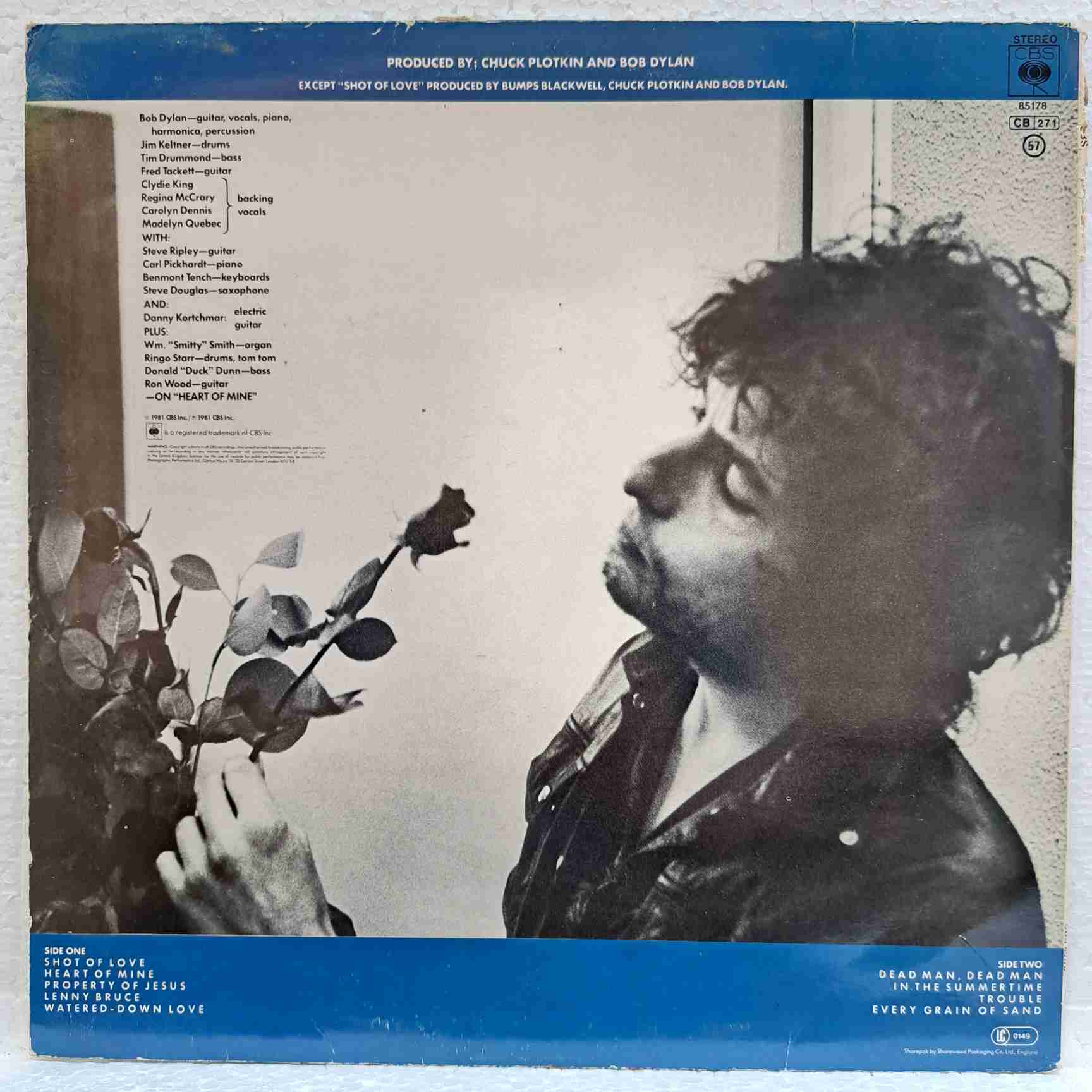 Bob Dylan – Shot Of Love - Disc VINIL LP VG+ UK - imagine 3
