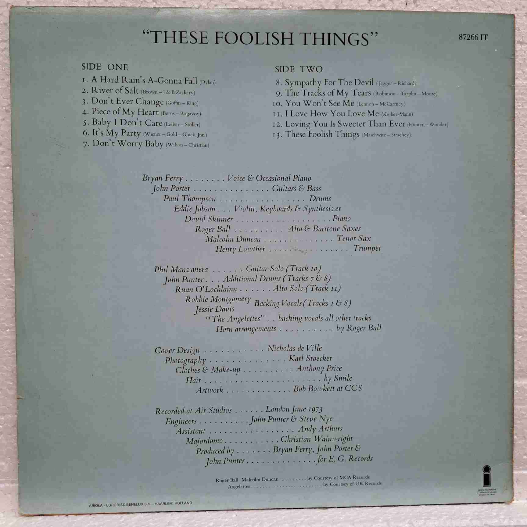 Bryan Ferry – These Foolish Things - Disc VINIL LP VG - imagine 3