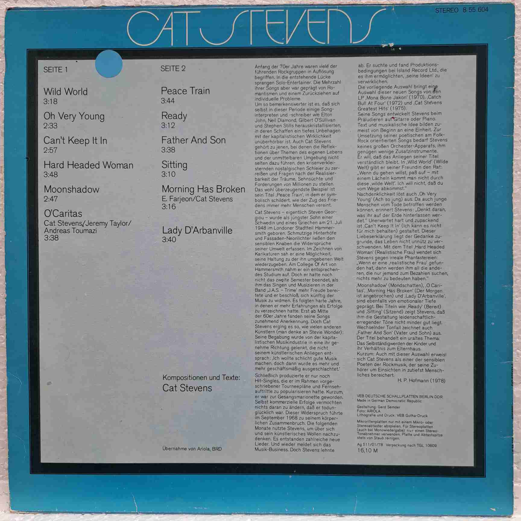 Cat Stevens – Cat Stevens - Disc VINIL LP VG - imagine 3