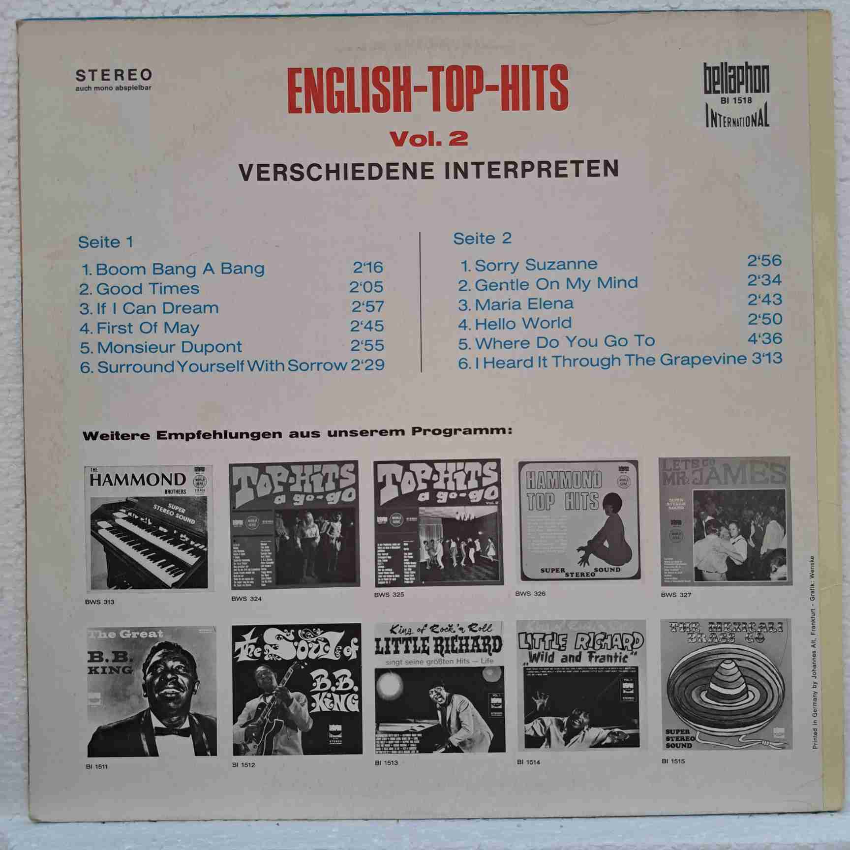 English Top Hits Vol. 2 - Disc VINIL LP VG - imagine 2