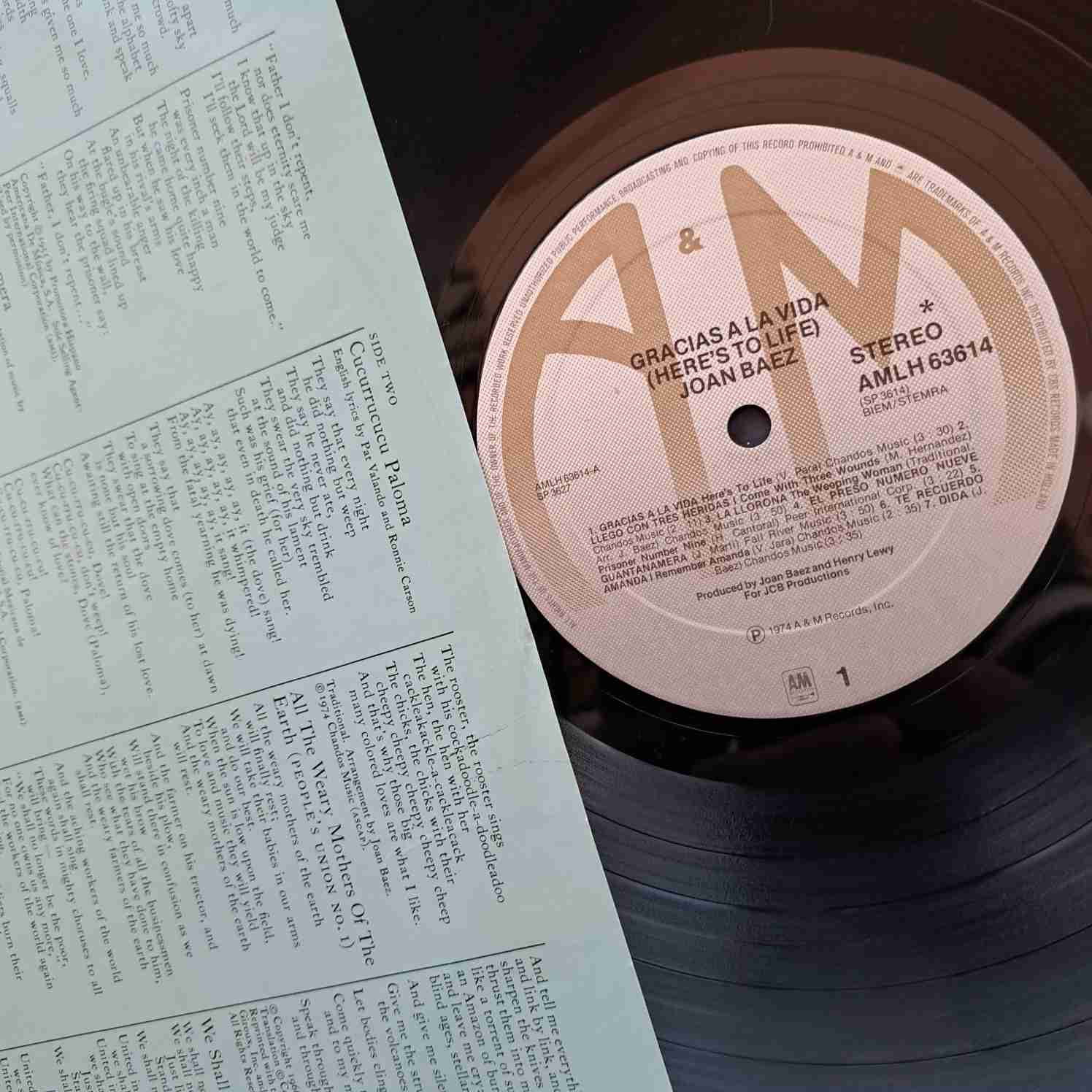 Joan Baez – Gracias A La Vida Here's To Life - Disc VINIL LP VG - imagine 2