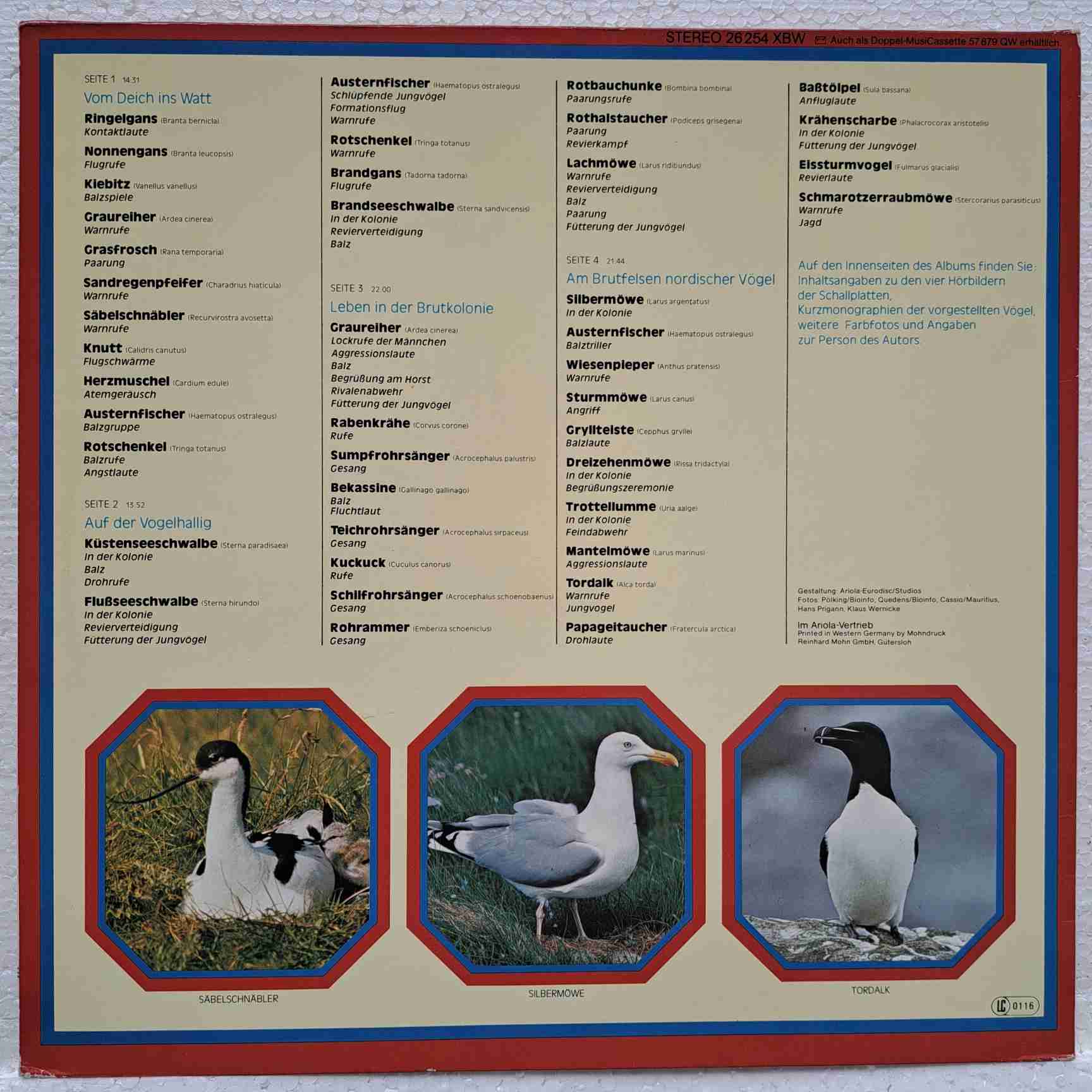 Karl-Heinz Gaberding – Vogelstimmen - Vögel An Strand Und Meeresküste - Disc VINIL 2LP VG+ - imagine 4