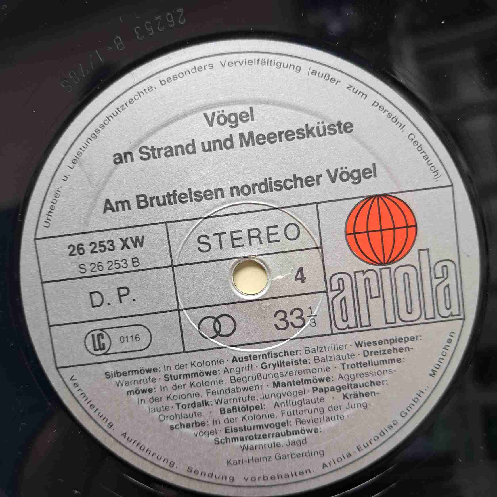 Karl-Heinz Gaberding – Vogelstimmen - Vögel An Strand Und Meeresküste - Disc VINIL 2LP VG+ - imagine 2
