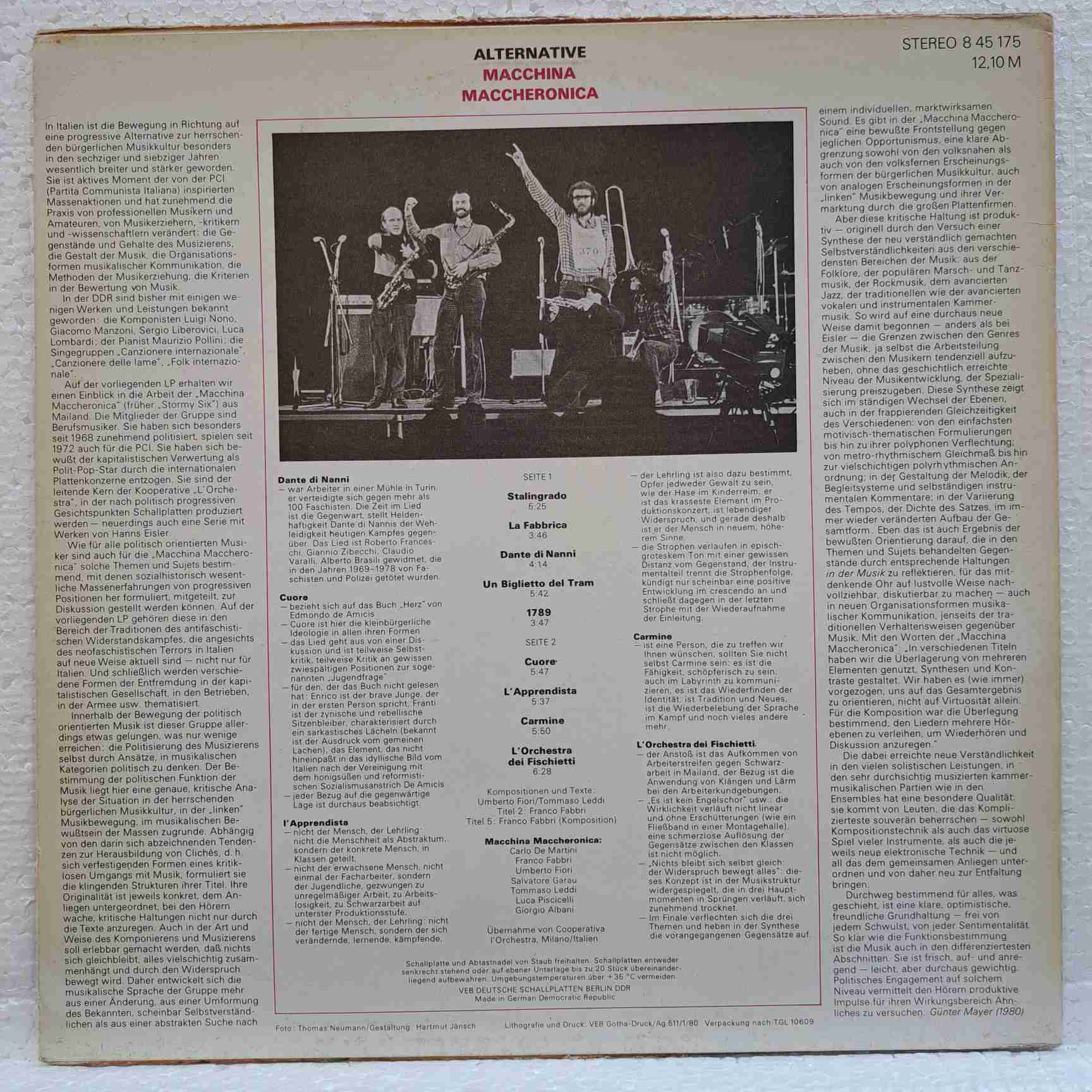 Macchina Maccheronica – Alternative - Disc VINIL LP VG+ - imagine 3