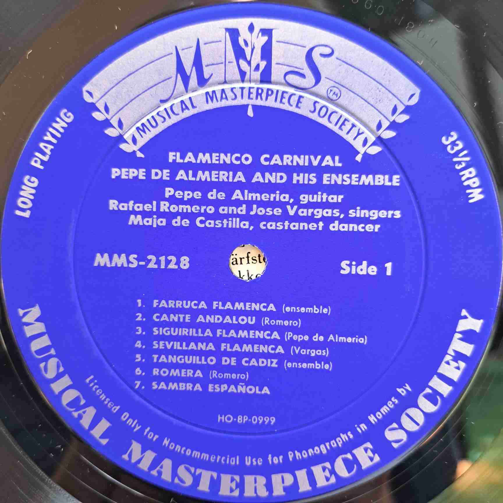 Pepe De Almeria, Rafael Romero, Jose Vargas, Maja De Castilla – Flamenco - Disc VINIL LP VG+ - imagine 2