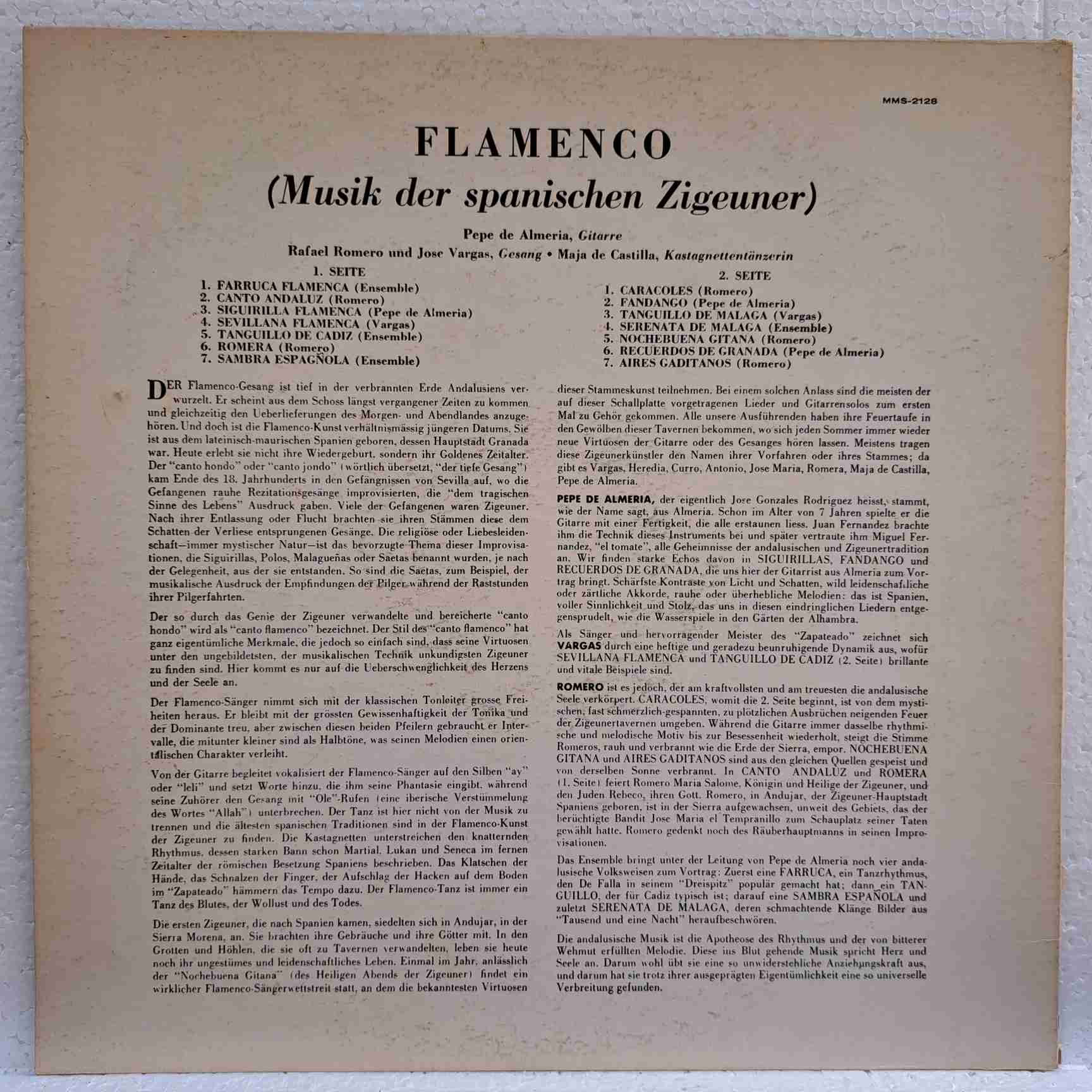 Pepe De Almeria, Rafael Romero, Jose Vargas, Maja De Castilla – Flamenco - Disc VINIL LP VG+ - imagine 3