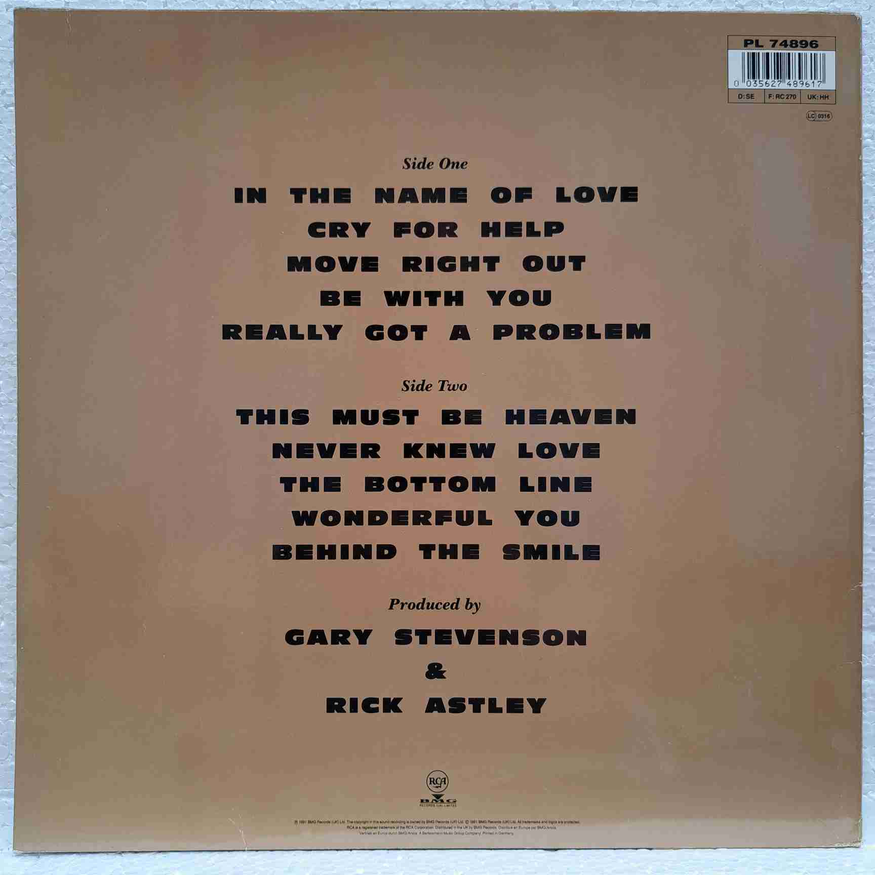 Rick Astley – Free - Disc VINIL LP VG - imagine 3