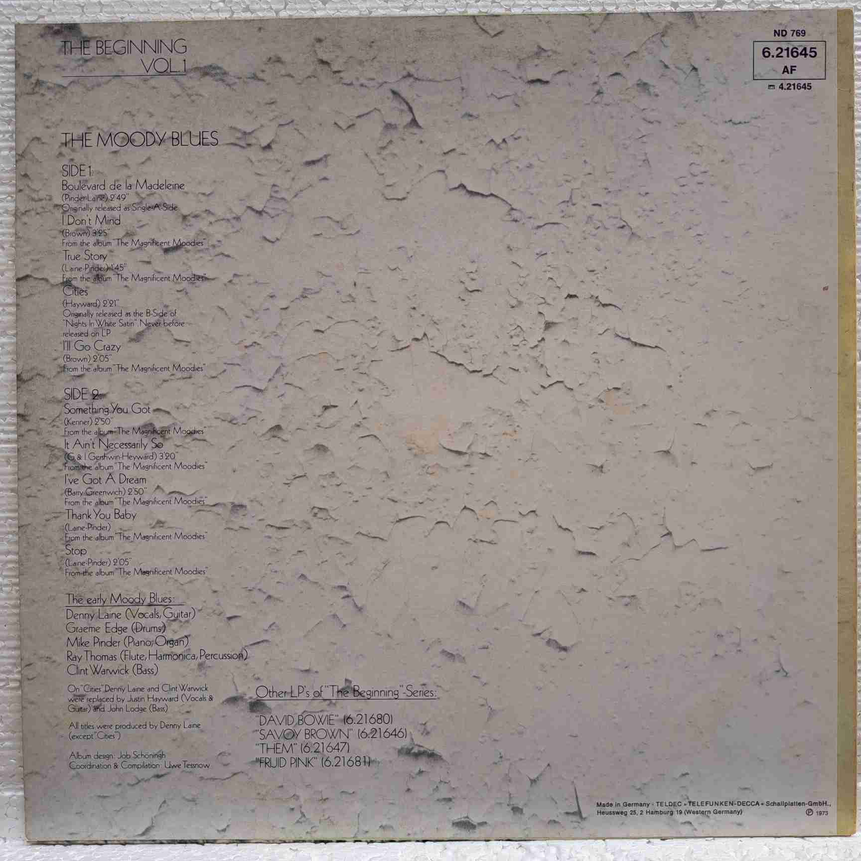 The Moody Blues – The Beginning Vol. 1 - Disc VINIL LP VG+ - imagine 3
