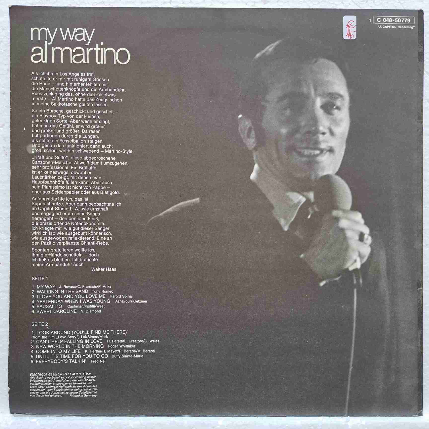 Al Martino – My Way - Disc VINIL LP VG VG+ - imagine 3