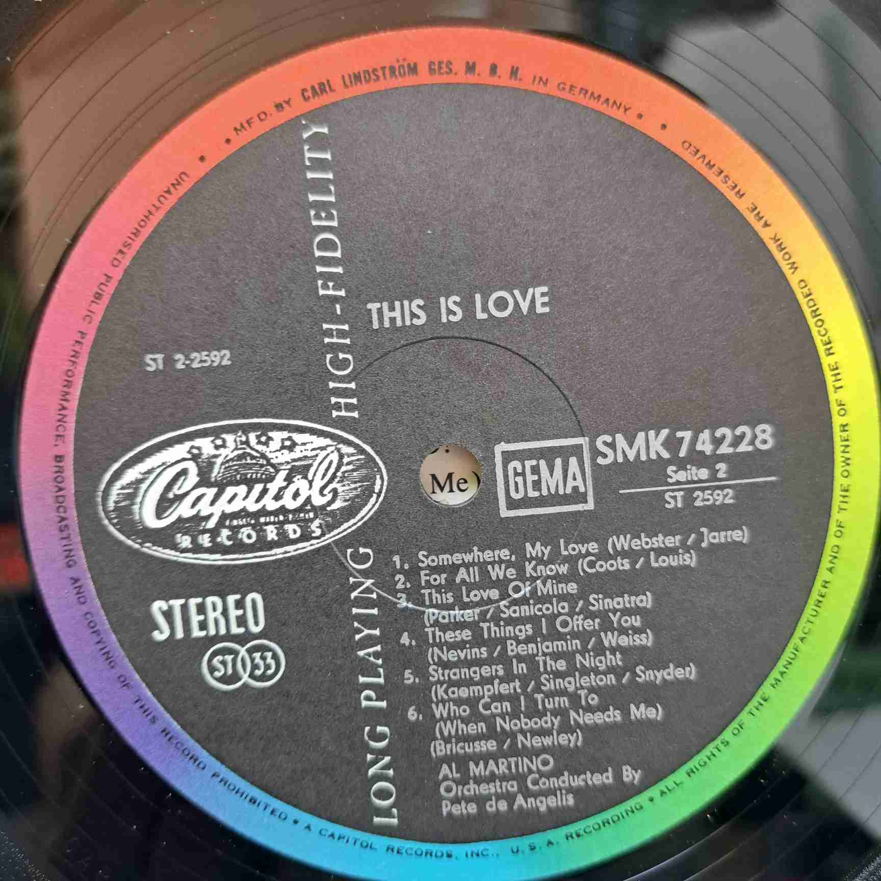 Al Martino – This Is Love - Disc VINIL LP VG VG+ US - imagine 2