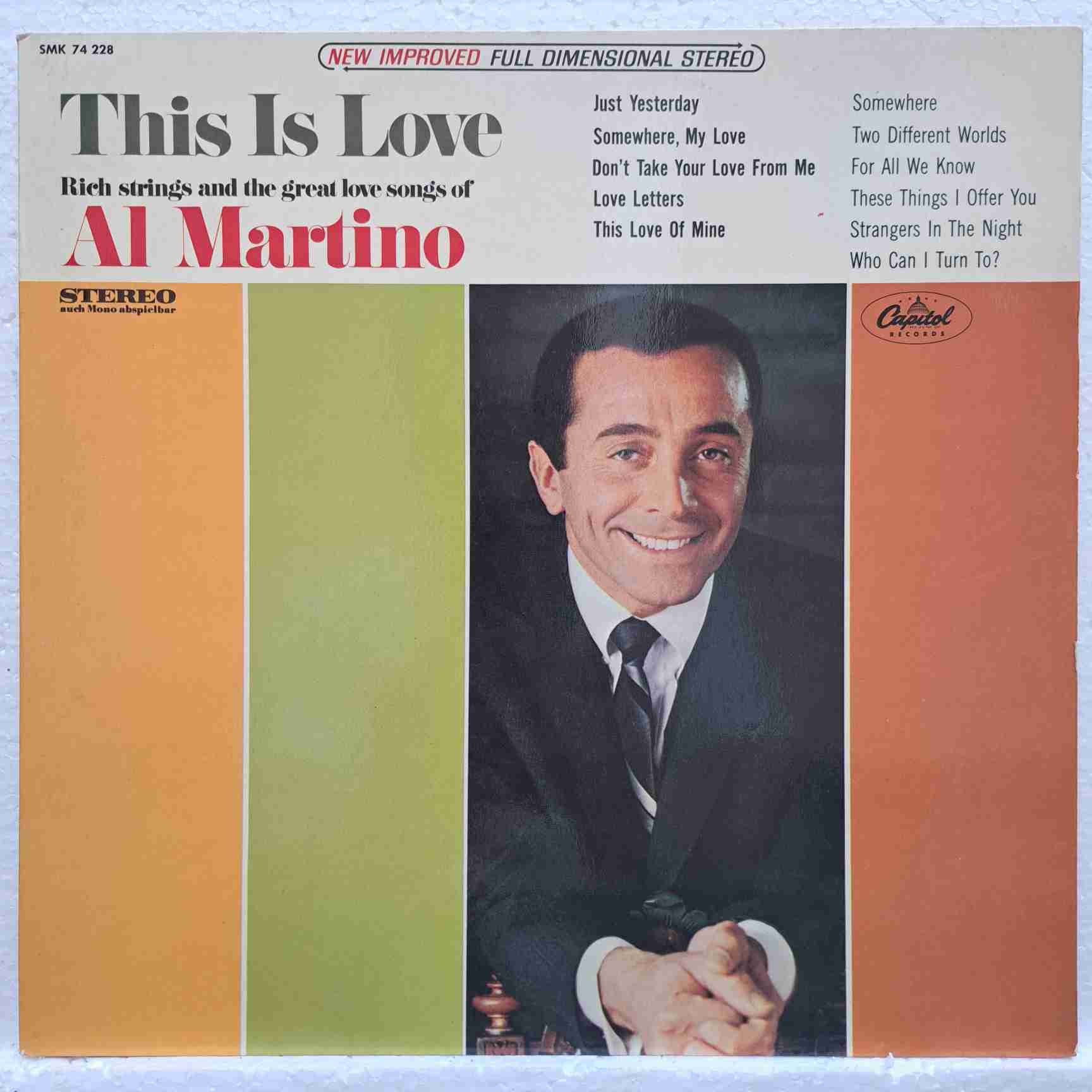 Al Martino – This Is Love - Disc VINIL LP VG VG+ US