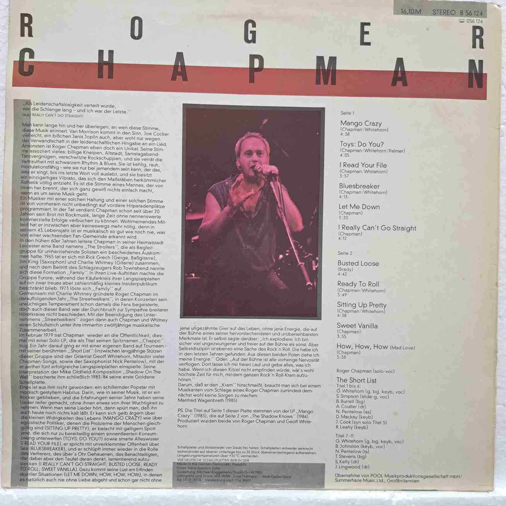 Roger Chapman – Roger Chapman - Disc VINIL LP VG VG+ - imagine 3