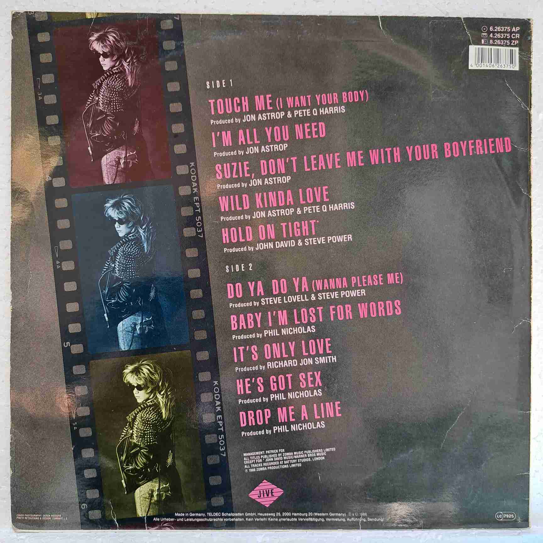 Samantha Fox – Touch Me - Disc VINIL LP VG VG+ puțin deformat, urma se aude puțin. - imagine 4