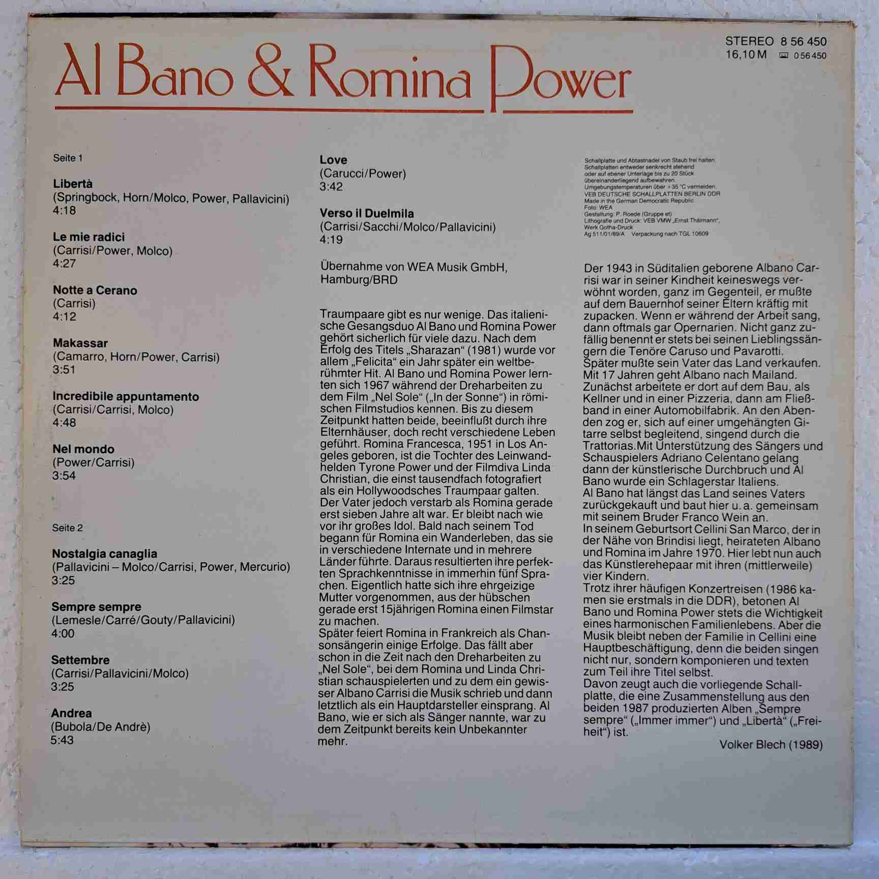 Al Bano & Romina Power – Al Bano & Romina Power - Disc VINIL LP VG+ - imagine 3