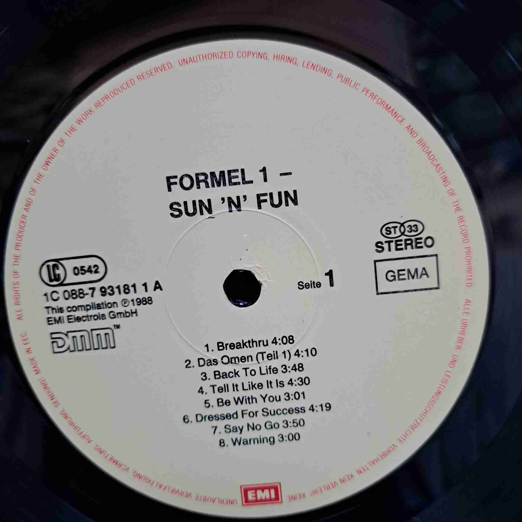 Formel Eins - Sun 'n' Fun - Queen, Roxette, Soul II Soul și Natalie Cole - Disc VINIL LP VG VG+ - imagine 2