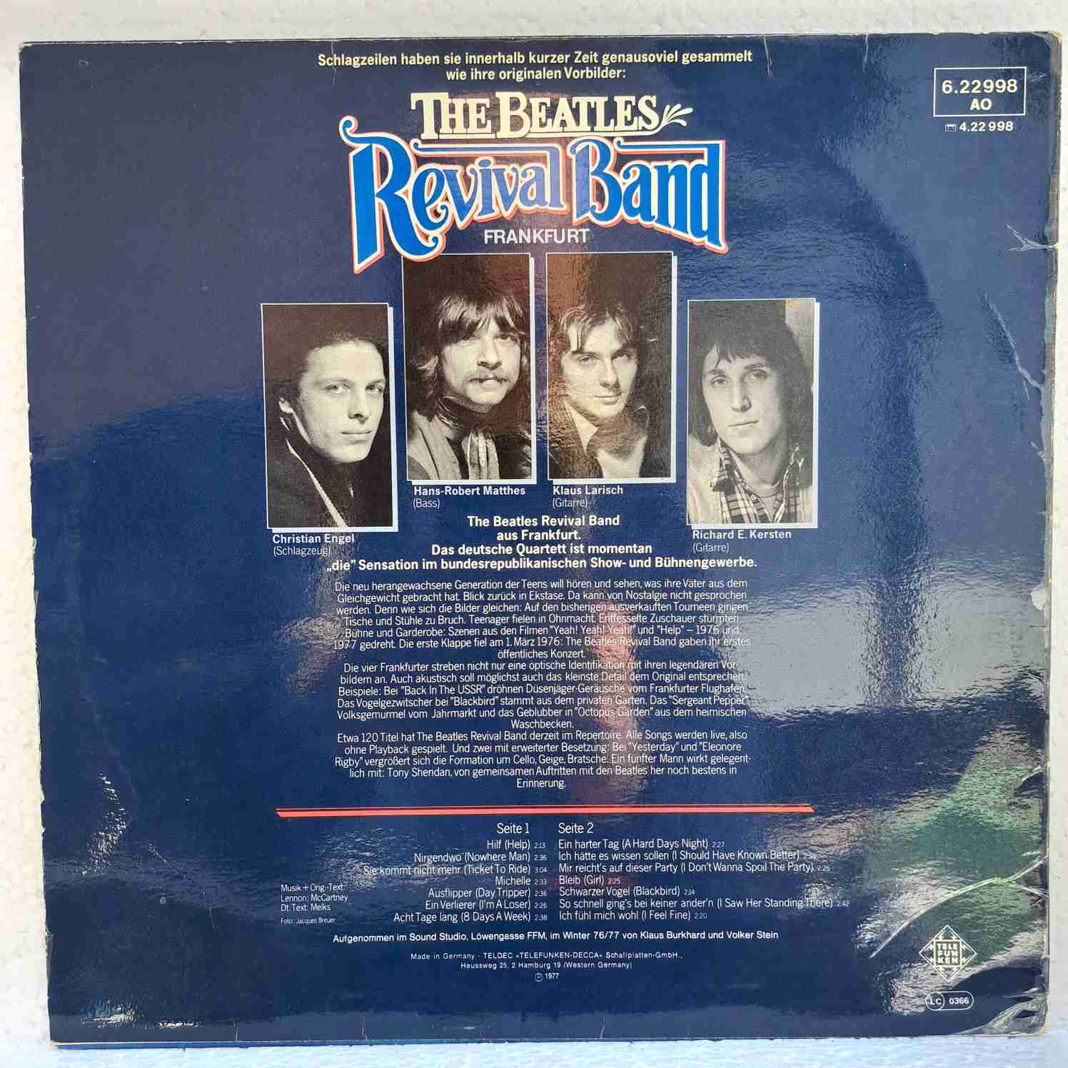 The Beatles Revival Band Frankfurt – Beatles Songs In Deutsch - Disc Vinil LP VG+ - imagine 3