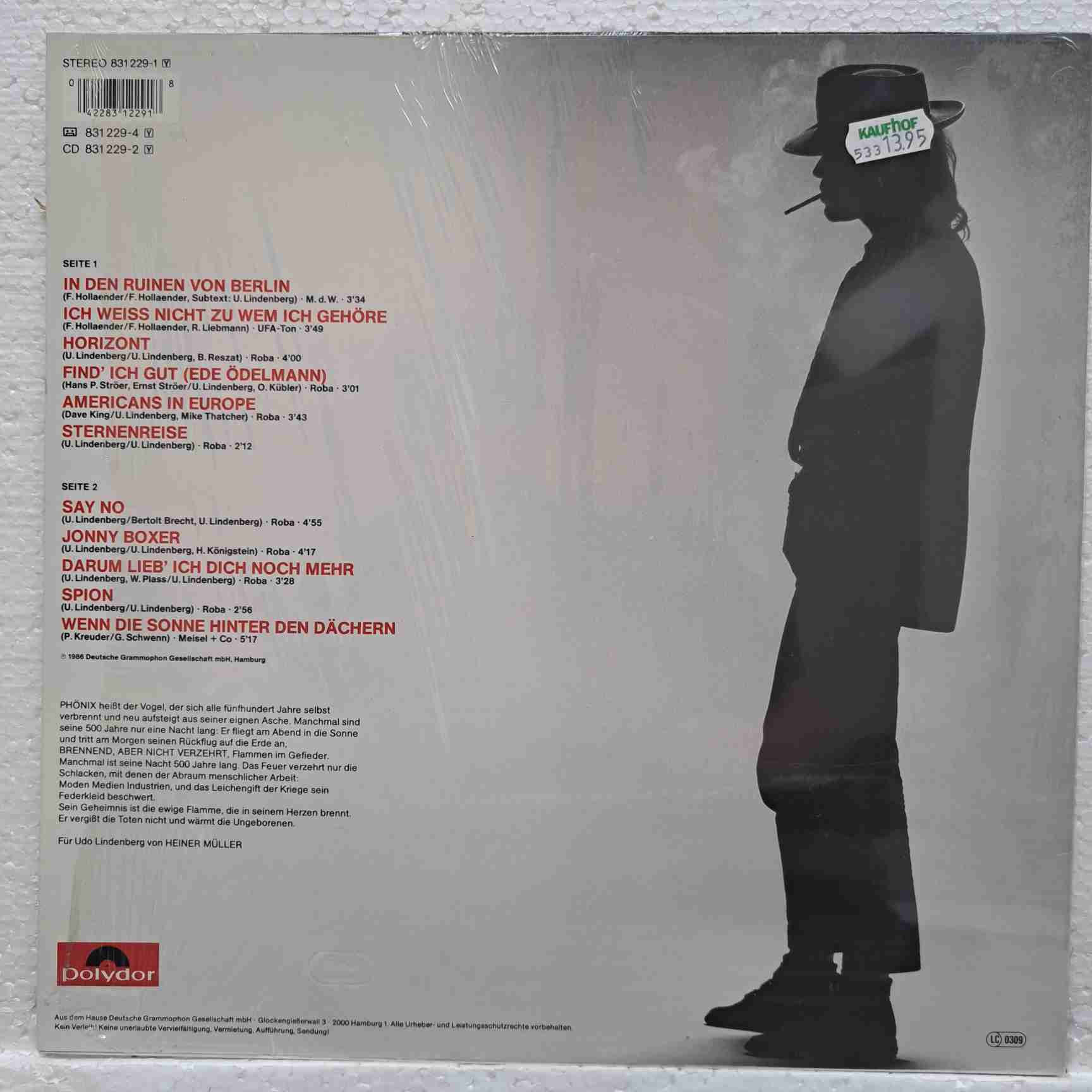 Udo Lindenberg – Phönix - Disc Vinil LP EX - imagine 3