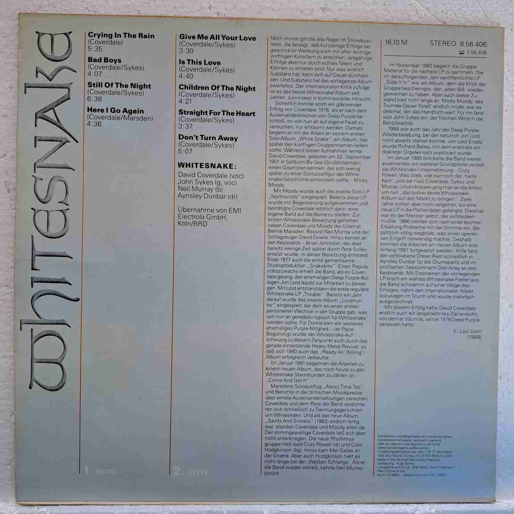 Whitesnake – Whitesnake - Disc VINIL LP VG+ - imagine 3