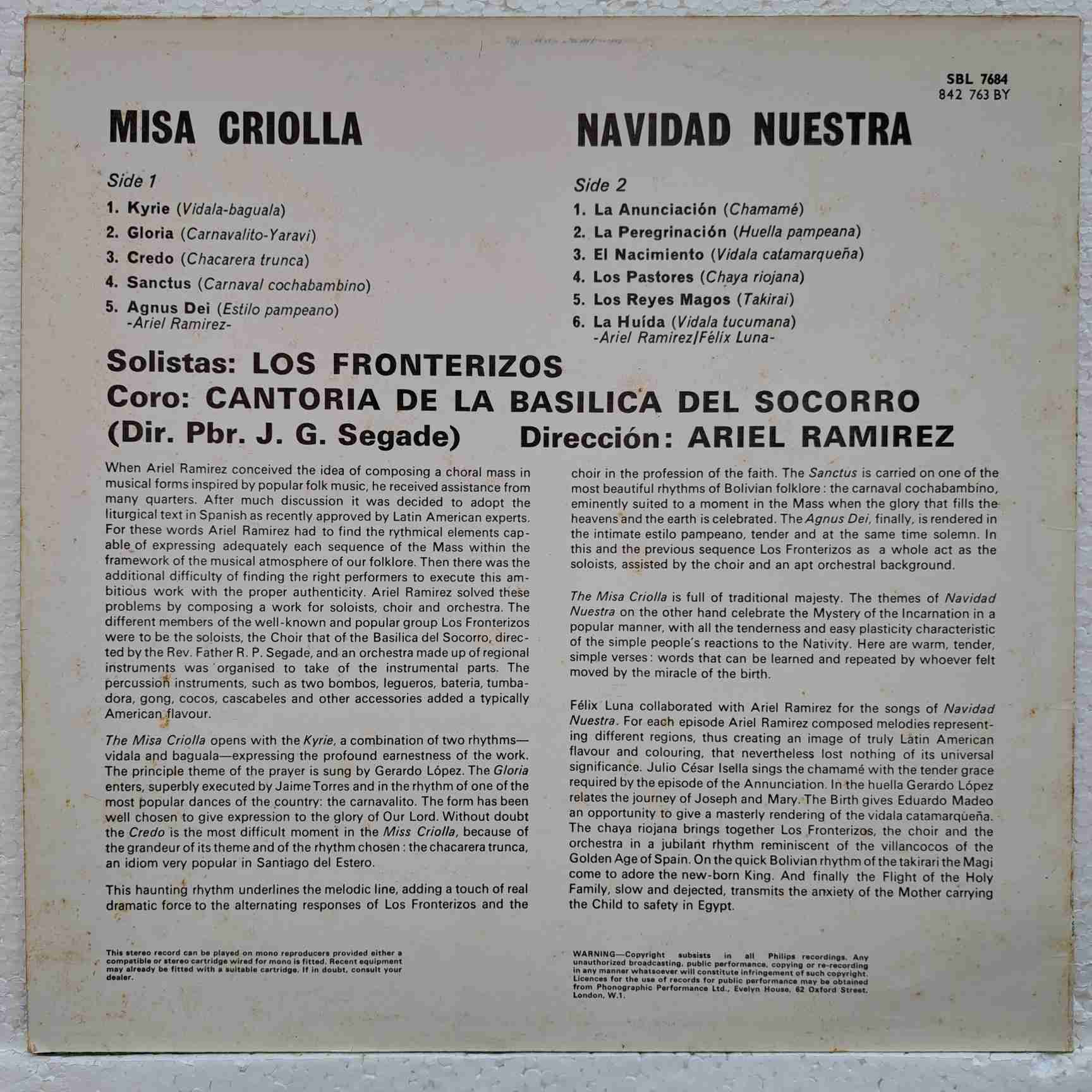 Ariel Ramirez – Misa Criolla - Disc Vinil LP VG - imagine 3