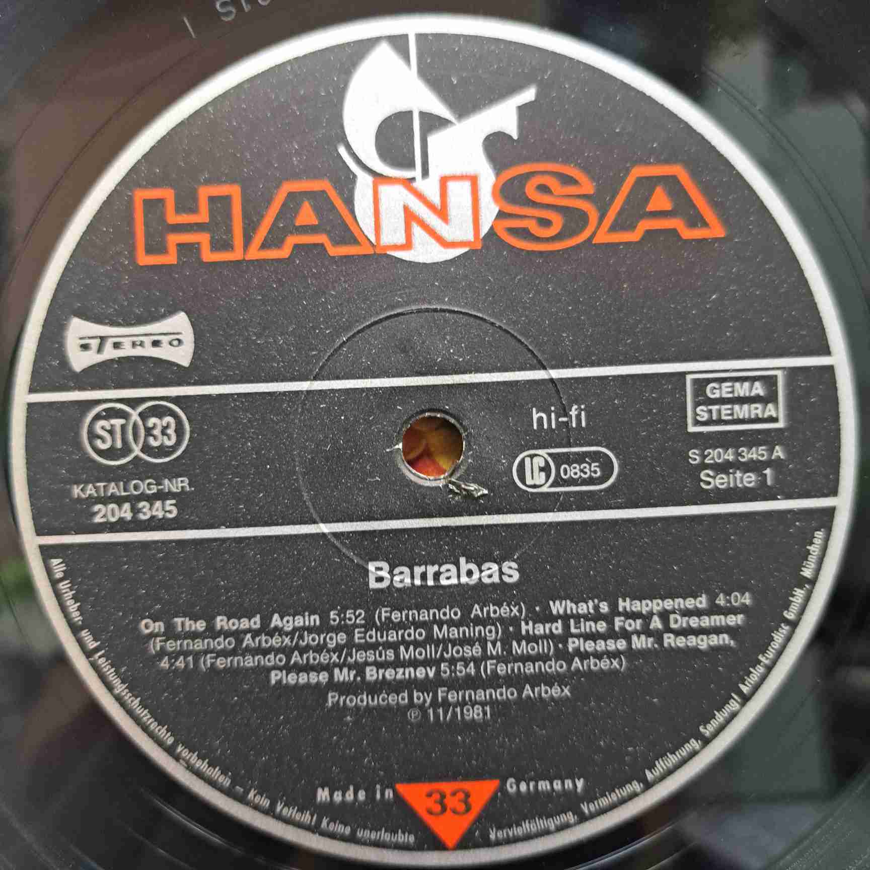 Barrábas – Piel De Barrabás - Disc Vinil LP EX - imagine 2