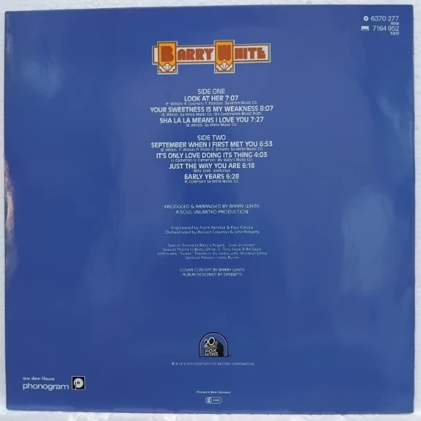 Barry White – Barry White The Man - Disc VINIL LP VG+ - imagine 3