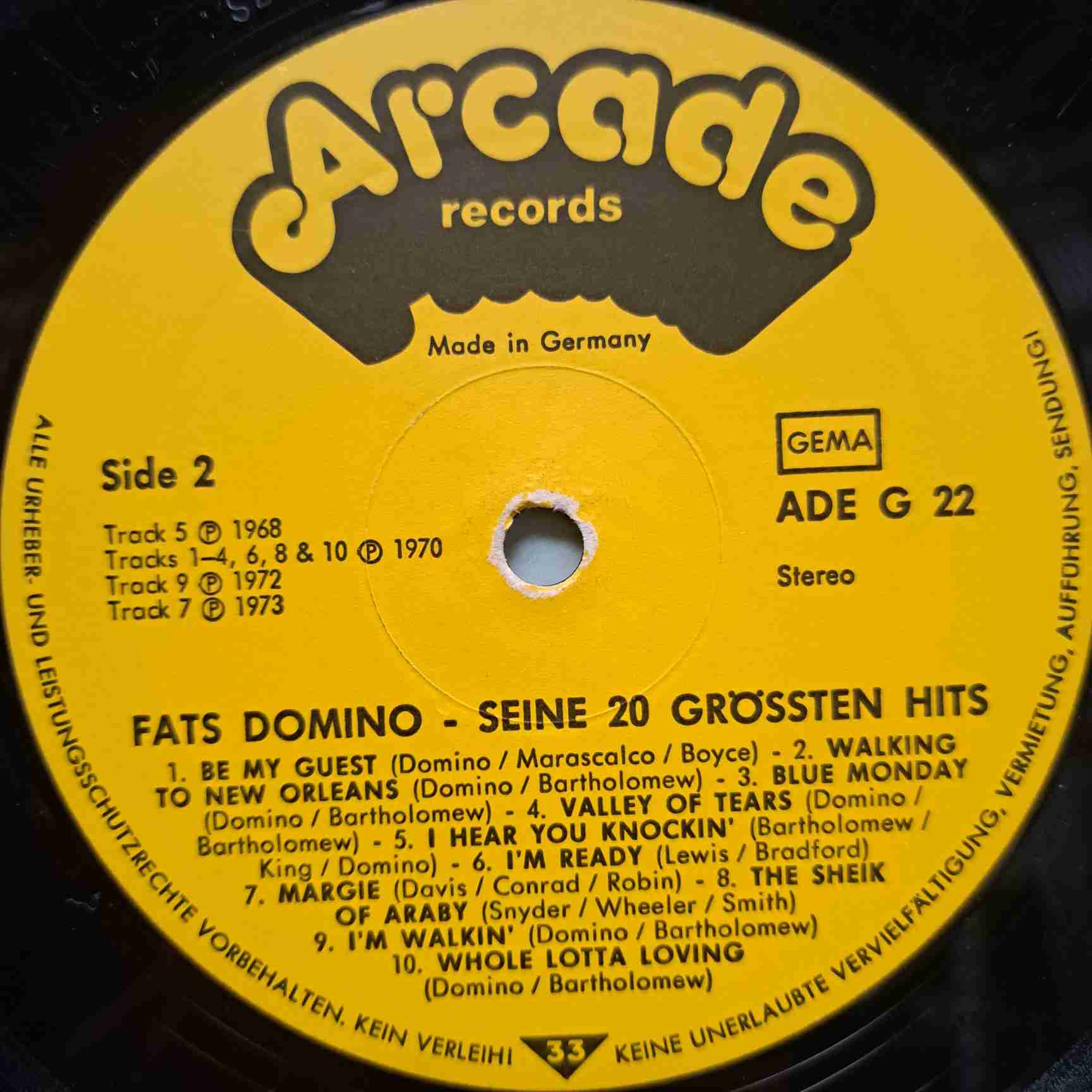 Fats Domino – Seine 20 Größten Hits - Disc Vinil LP VG - imagine 2