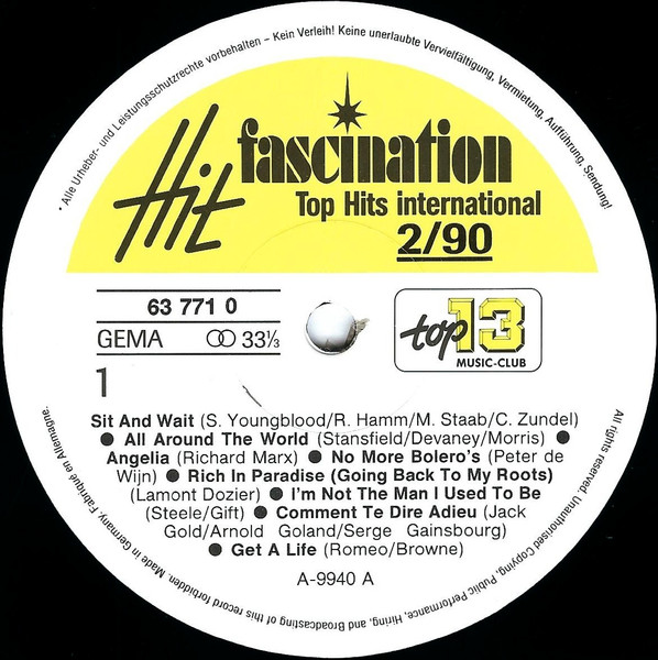 Hit Fascination 2/90 - Sydney Youngblood, Lisa Stansfield, Richard Marx, Kaoma, Fine Young Cannibals - Disc VINIL LP EX - imagine 2