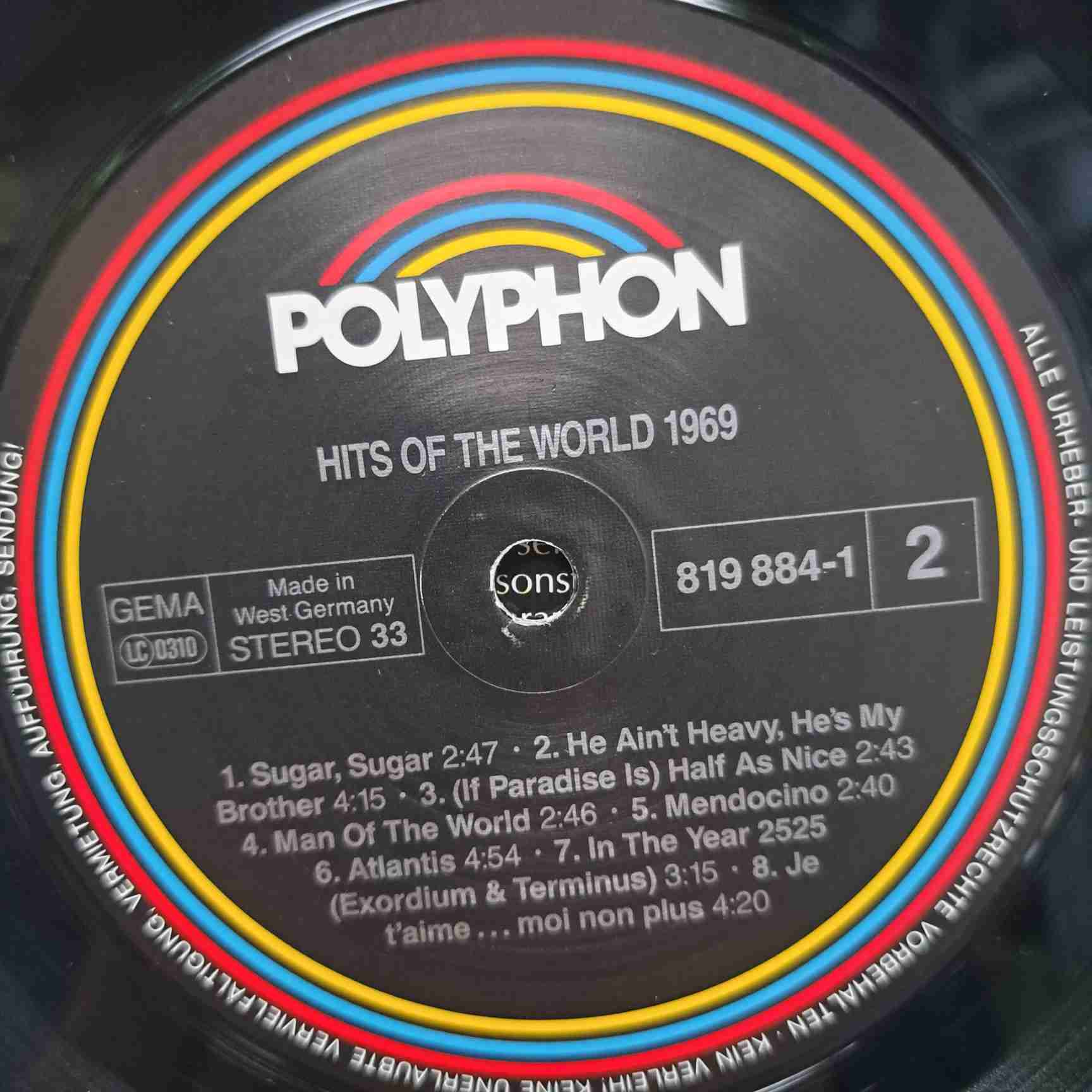 Hits Of The World 1968/1969 - Tom Jones, Jimi Hendrix, Fleetwood Mac, The Hollies - Disc Vinil LP VG - imagine 2