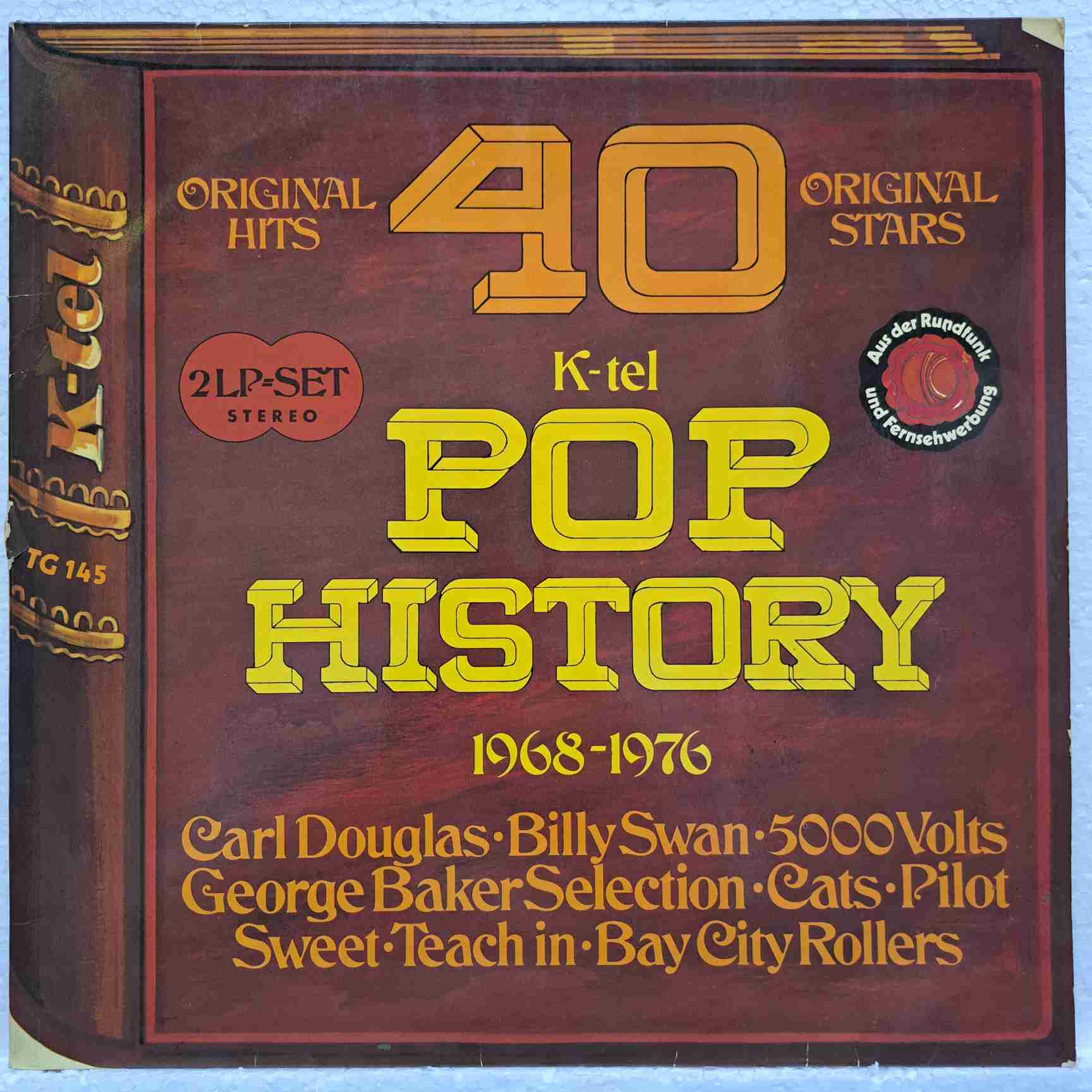 K-tel Pop History 1968-1976 - Sweet, Hot Chocolate, Tony Orlando And Dawn, Carl Douglas, Bay City Rollers - Disc Vinil 2LP VG