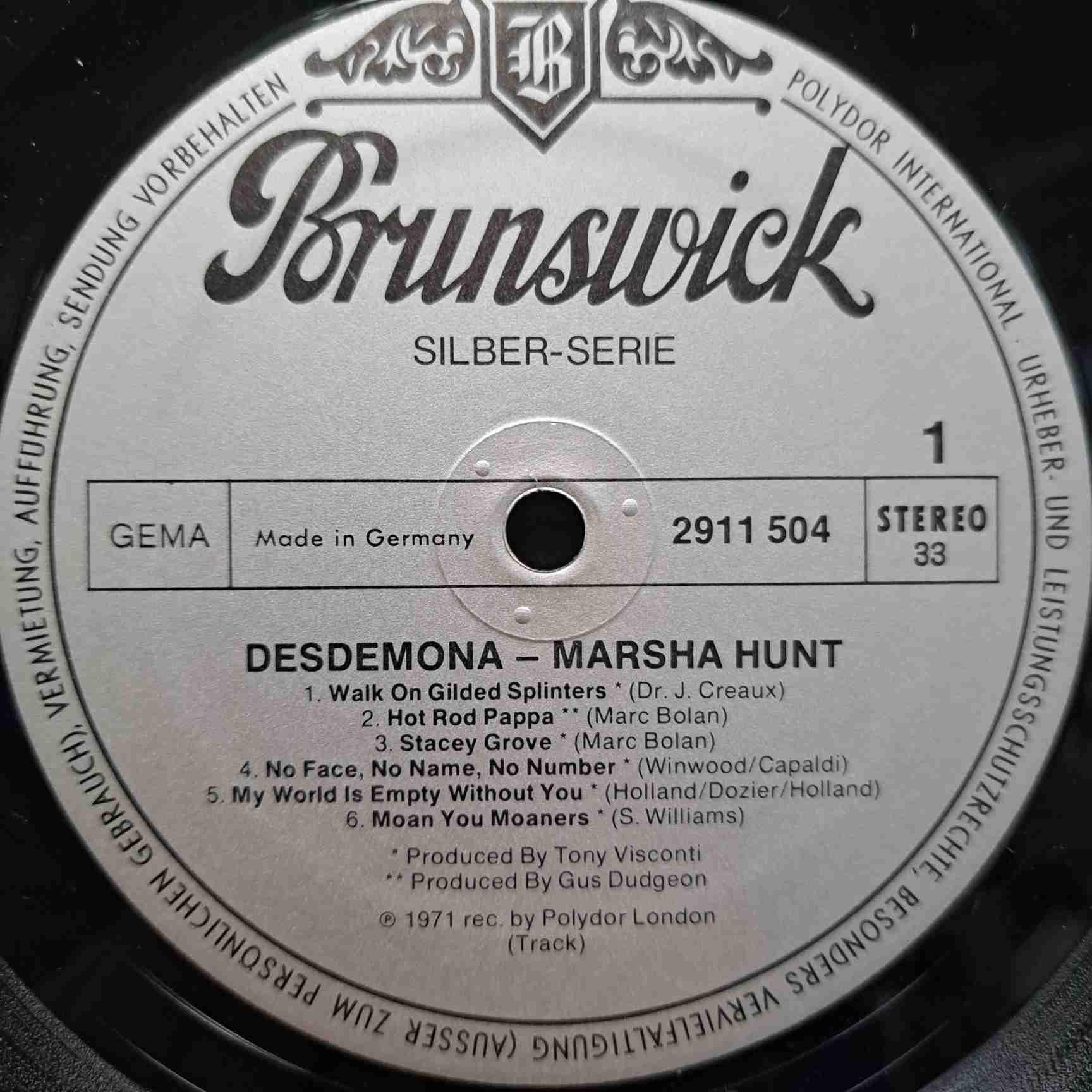 Marsha Hunt – Desdemona - Disc Vinil LP VG - imagine 2