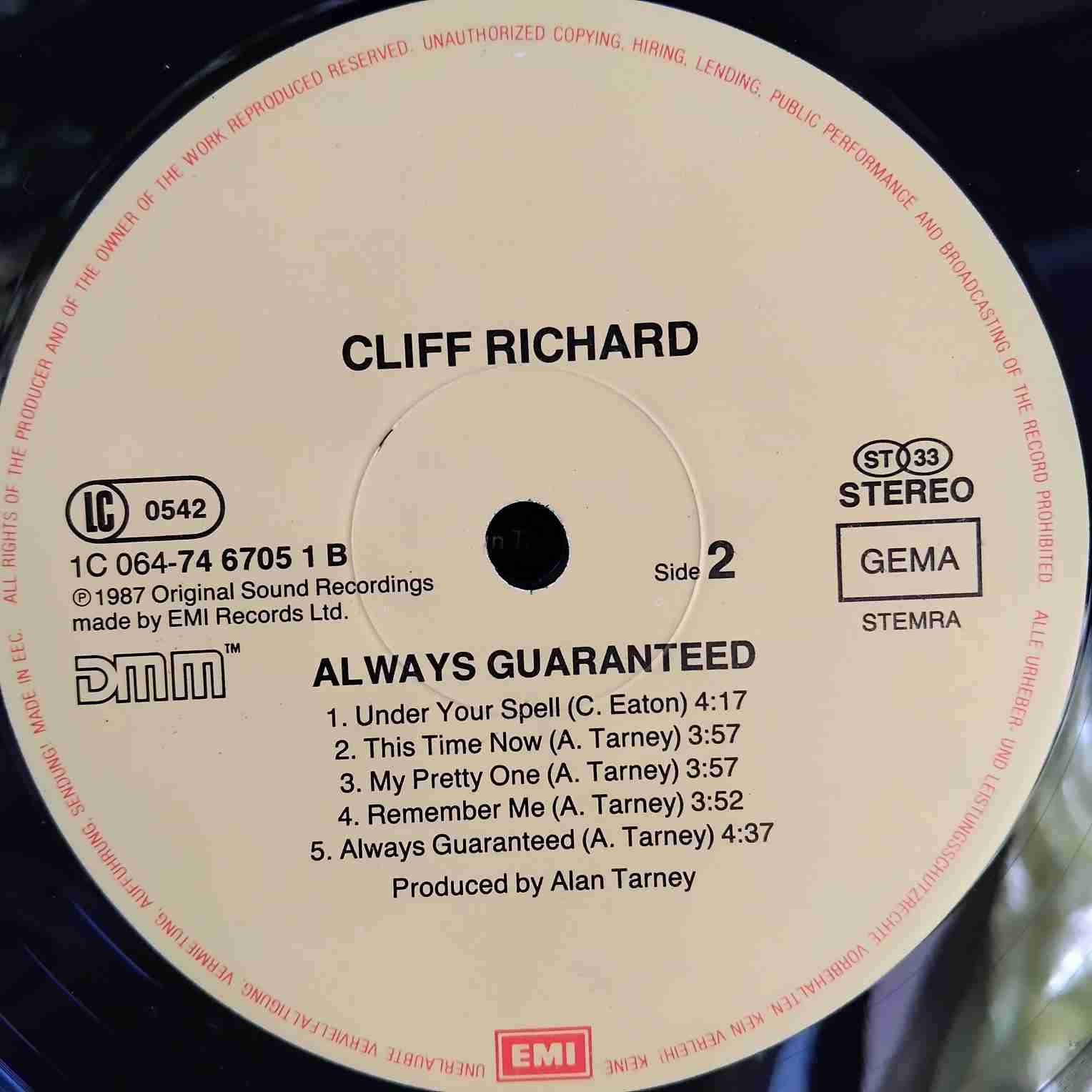 Cliff Richard – Always Guaranteed - Disc Vinil LP EX - imagine 2