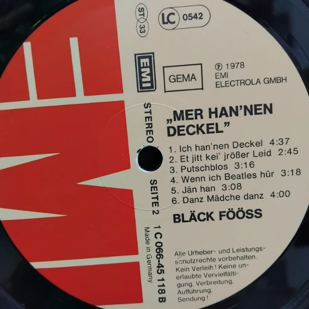De Bläck Fööss – Mer Han'Nen Deckel - Disc VINIL LP VG VG+ - imagine 2