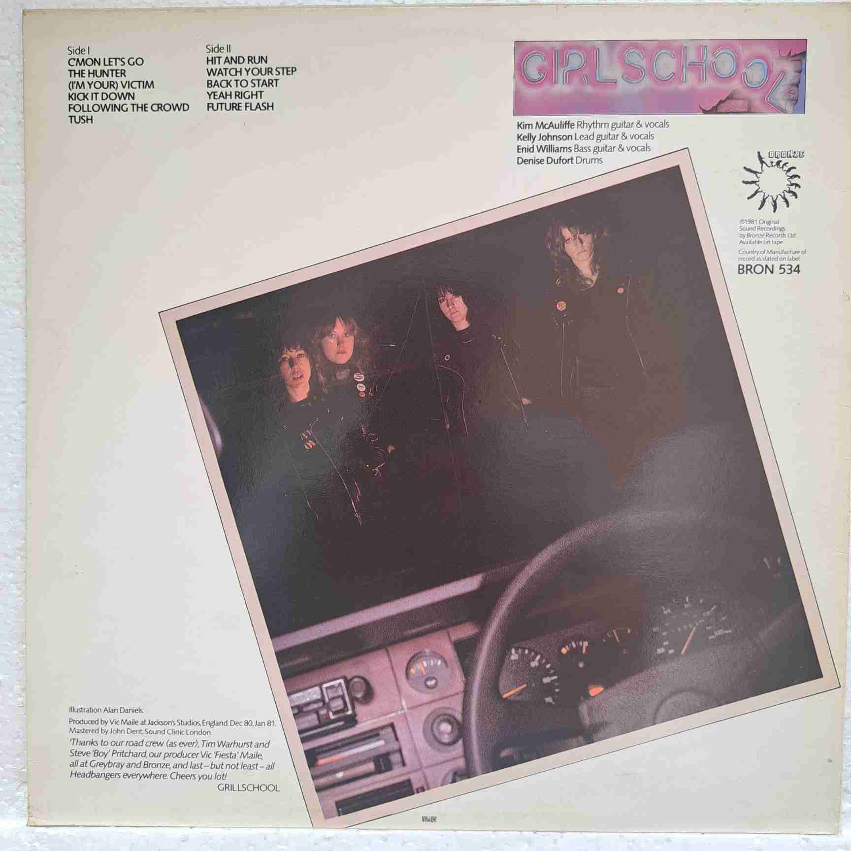 Girlschool – Hit And Run - Disc VINIL LP VG+ UK - imagine 3