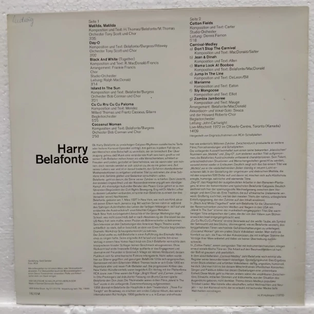 Harry Belafonte – Harry Belafonte - Disc VINIL LP VG VG+ - imagine 3