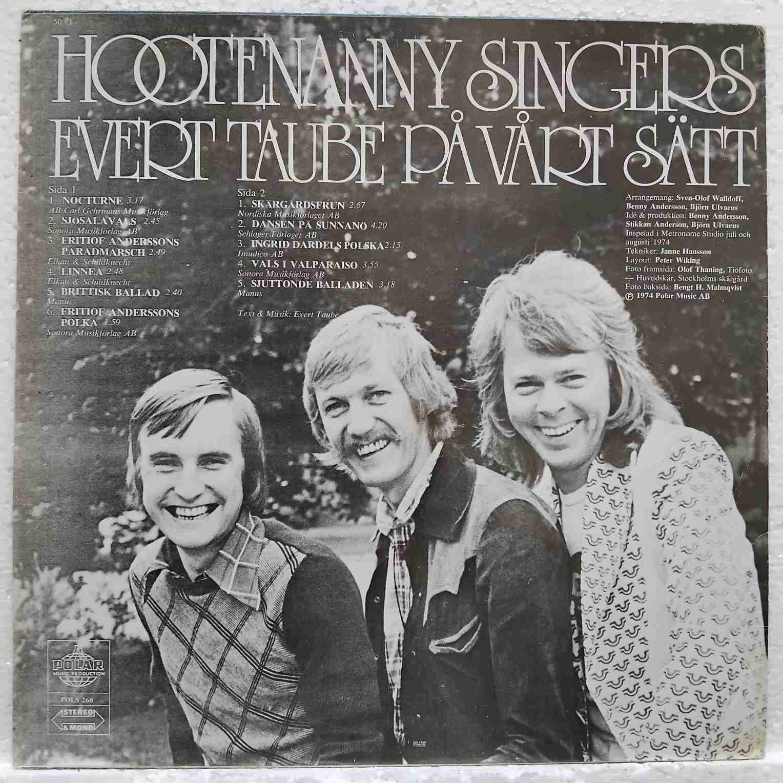 Hootenanny Singers – Evert Taube På Vårt Sätt - Disc VINIL LP EX - imagine 3