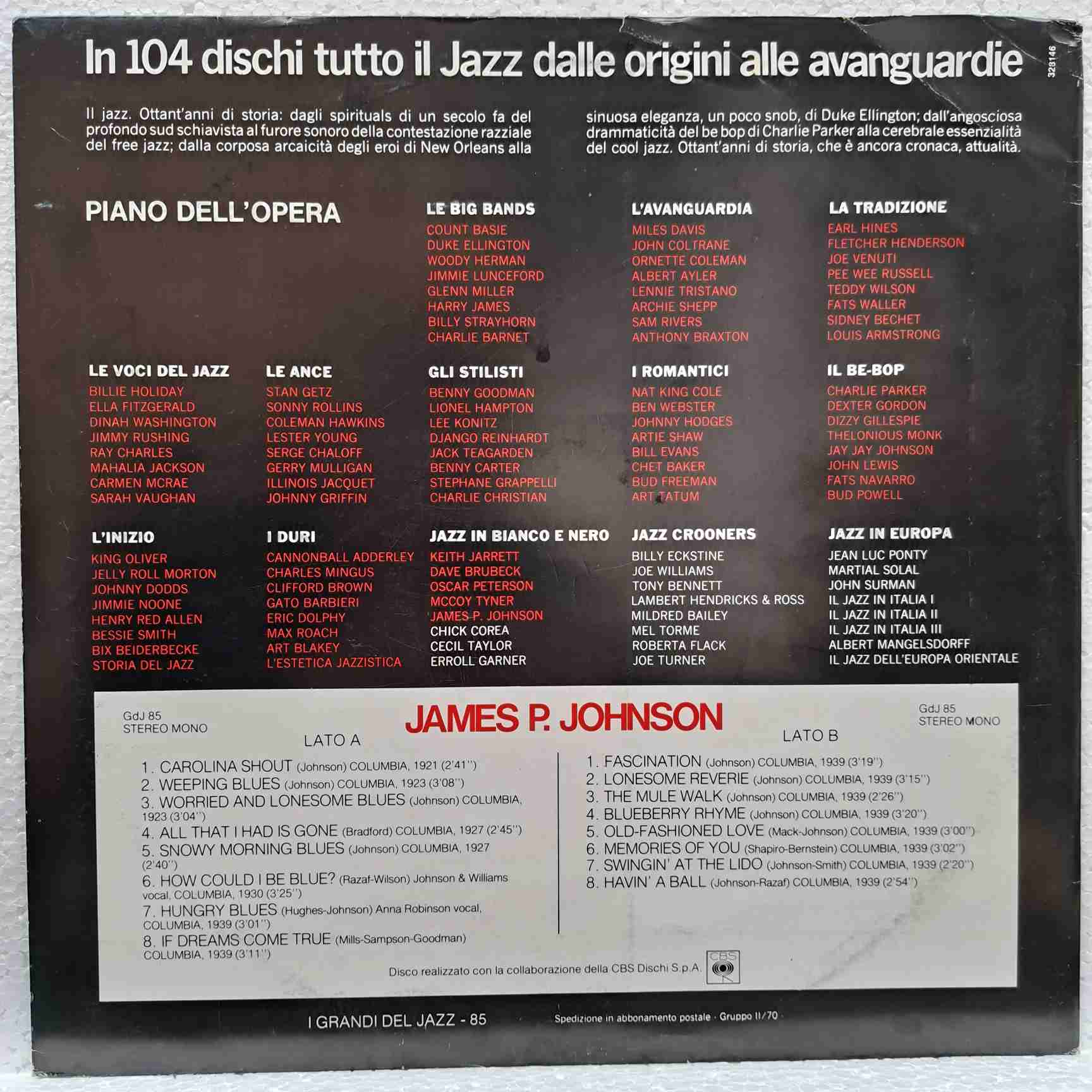 James P. Johnson – James P. Johnson – Disc VINIL LP VG+ Italy - imagine 3