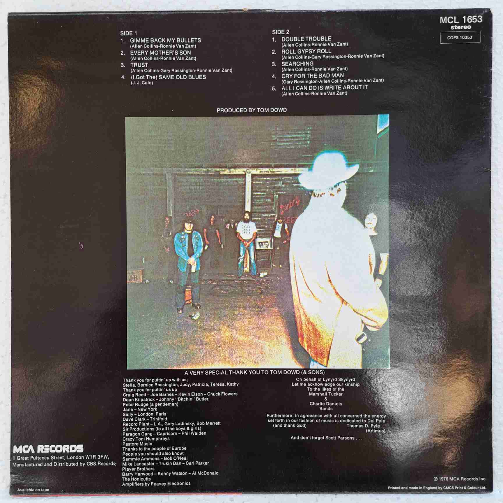 Lynyrd Skynyrd – Gimme Back My Bullets – Disc VINIL LP VG+ UK - imagine 3
