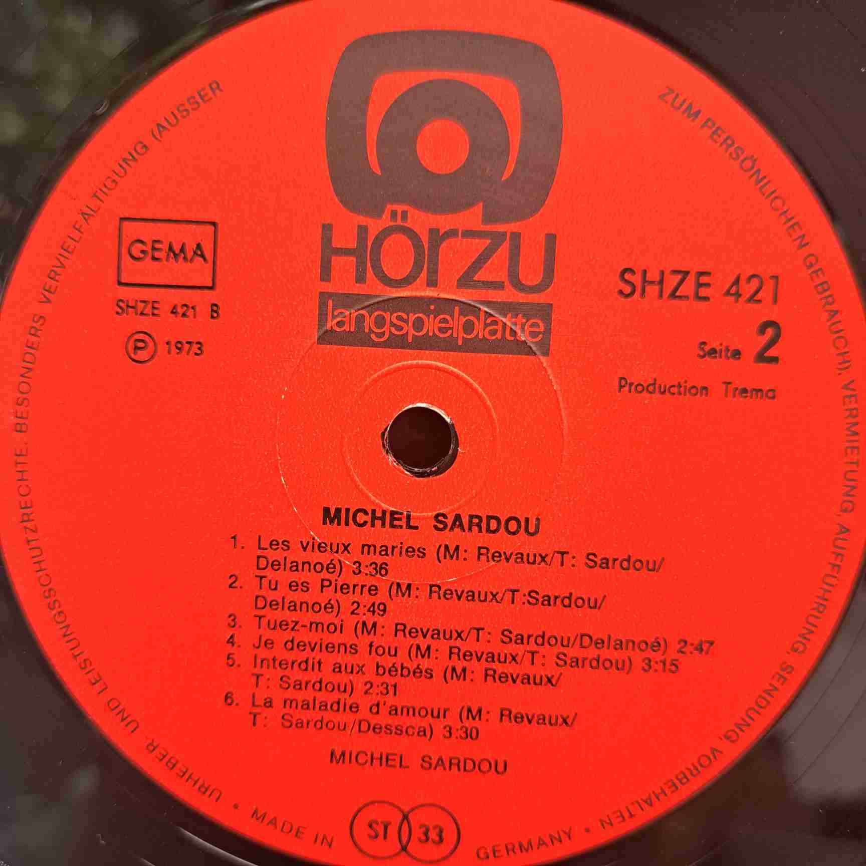 Michel Sardou – La Maladie D'Amour - Disc VINIL LP EX - imagine 2