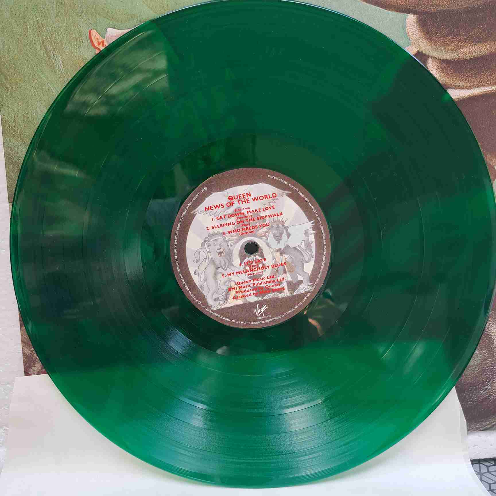 Queen – News Of The World - Disc VINIL LP EX - disc verde - imagine 3