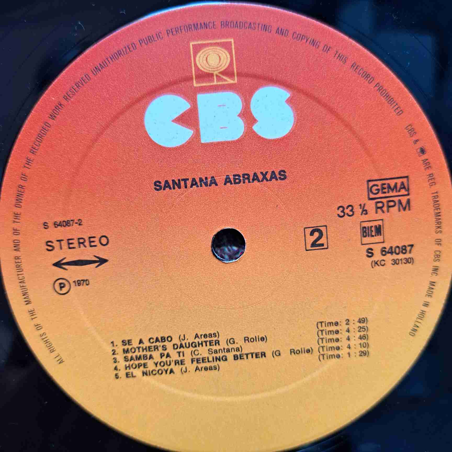 Santana – Abraxas - Disc VINIL LP EX - imagine 2