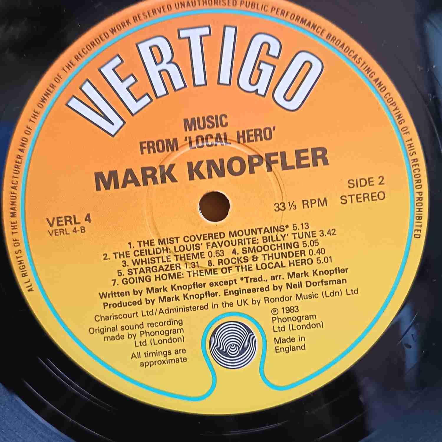Mark Knopfler – Local Hero - Disc VINIL LP EX UK - imagine 3