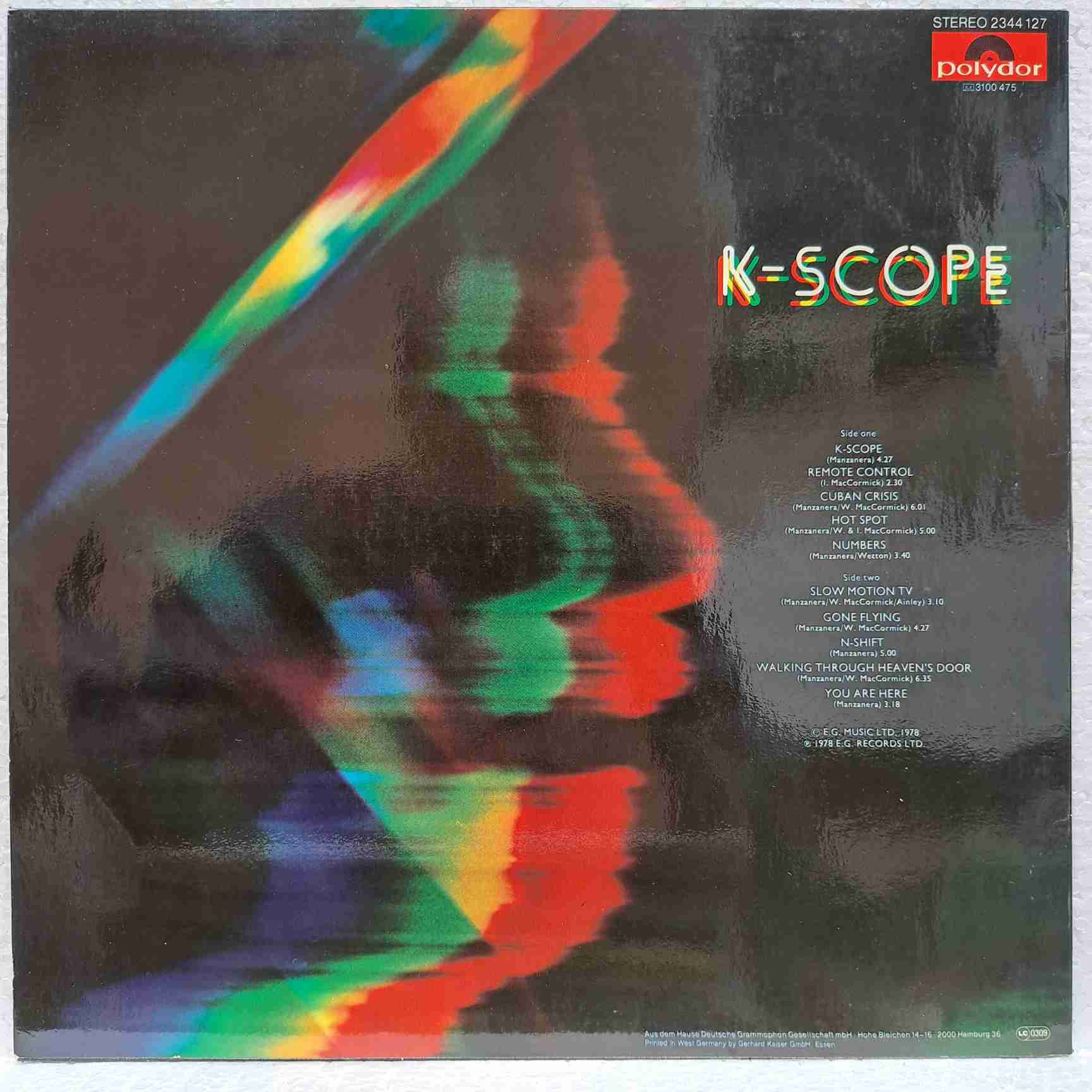 Manzanera – K-Scope - Disc VINIL LP EX