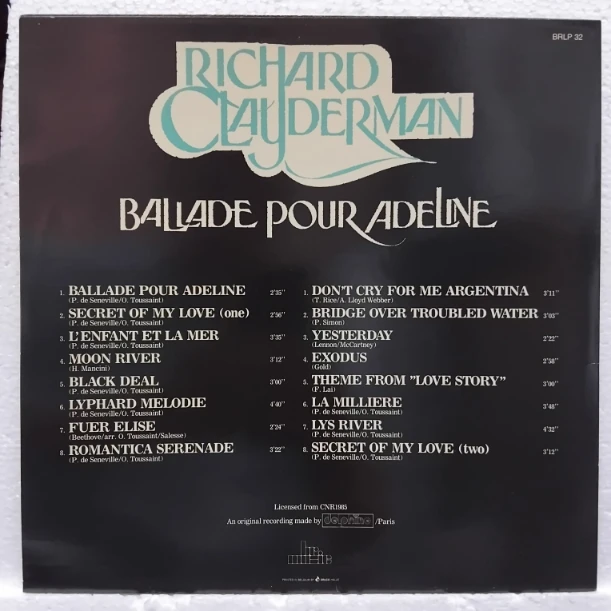 Richard Clayderman – Ballade Pour Adeline - Disc VINIL LP - imagine 3